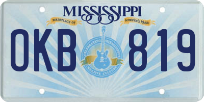 MS license plate OKB819