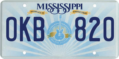 MS license plate OKB820