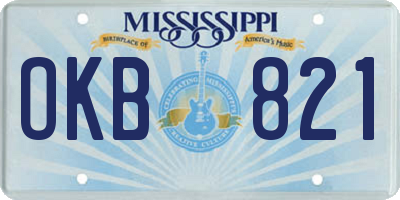MS license plate OKB821