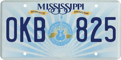 MS license plate OKB825