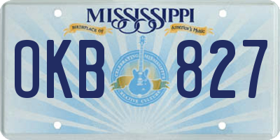MS license plate OKB827