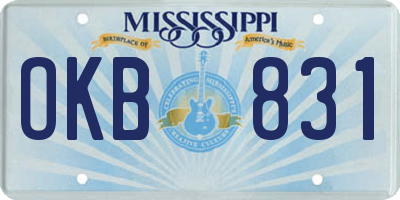 MS license plate OKB831