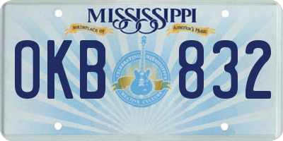 MS license plate OKB832