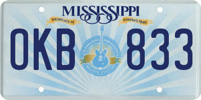 MS license plate OKB833