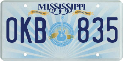 MS license plate OKB835