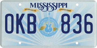 MS license plate OKB836