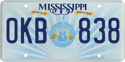 MS license plate OKB838
