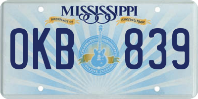 MS license plate OKB839