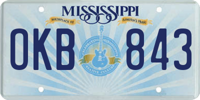 MS license plate OKB843