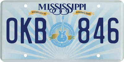 MS license plate OKB846