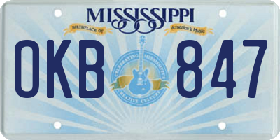 MS license plate OKB847