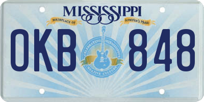 MS license plate OKB848