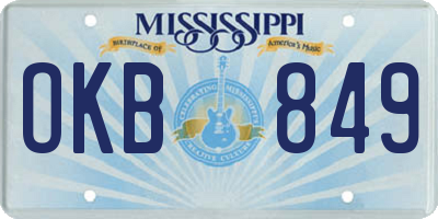 MS license plate OKB849