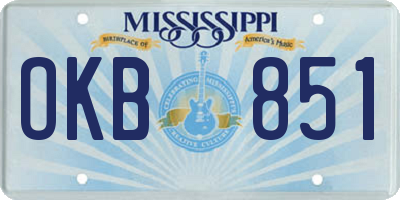 MS license plate OKB851