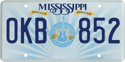 MS license plate OKB852
