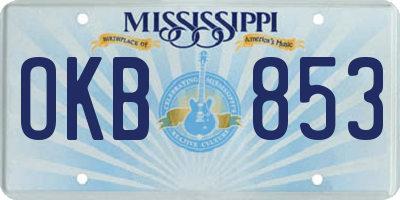 MS license plate OKB853