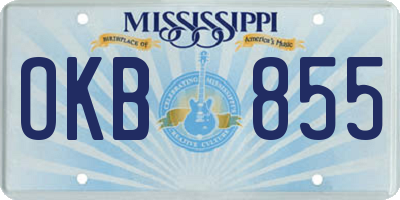 MS license plate OKB855