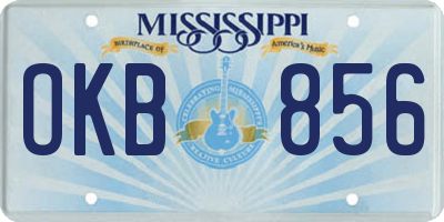 MS license plate OKB856