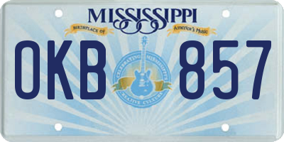 MS license plate OKB857
