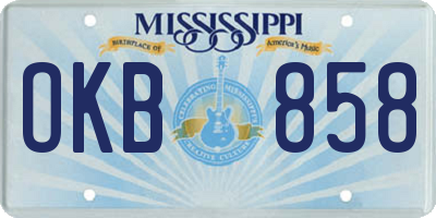 MS license plate OKB858