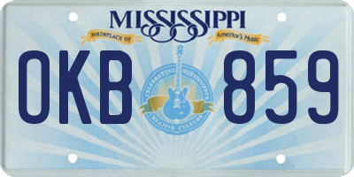 MS license plate OKB859