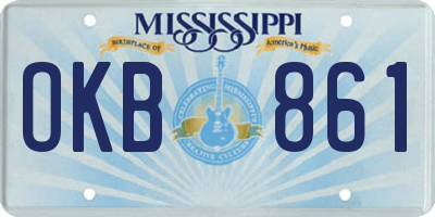 MS license plate OKB861
