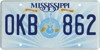 MS license plate OKB862