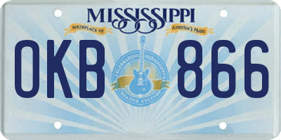 MS license plate OKB866