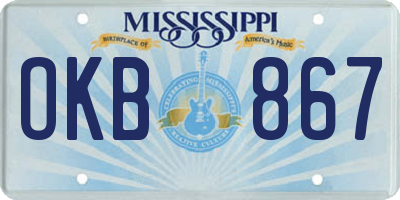 MS license plate OKB867