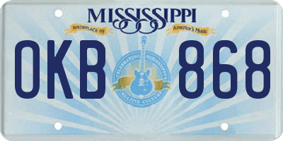 MS license plate OKB868