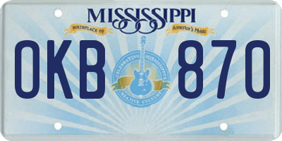 MS license plate OKB870