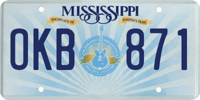 MS license plate OKB871