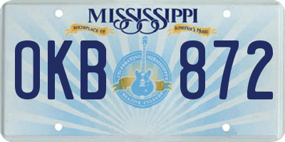 MS license plate OKB872