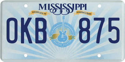 MS license plate OKB875