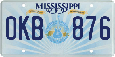 MS license plate OKB876