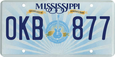 MS license plate OKB877