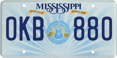 MS license plate OKB880