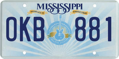 MS license plate OKB881