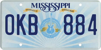 MS license plate OKB884