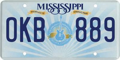 MS license plate OKB889
