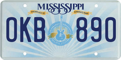 MS license plate OKB890