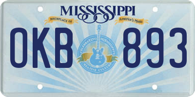 MS license plate OKB893