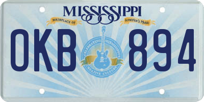 MS license plate OKB894