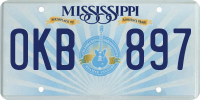 MS license plate OKB897