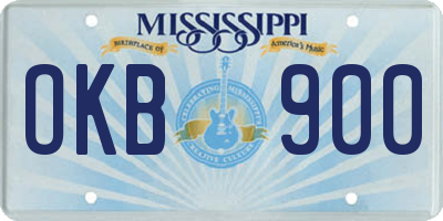 MS license plate OKB900