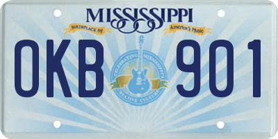 MS license plate OKB901