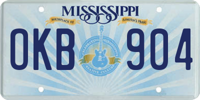 MS license plate OKB904