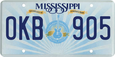 MS license plate OKB905