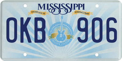MS license plate OKB906