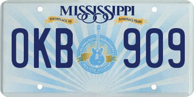 MS license plate OKB909